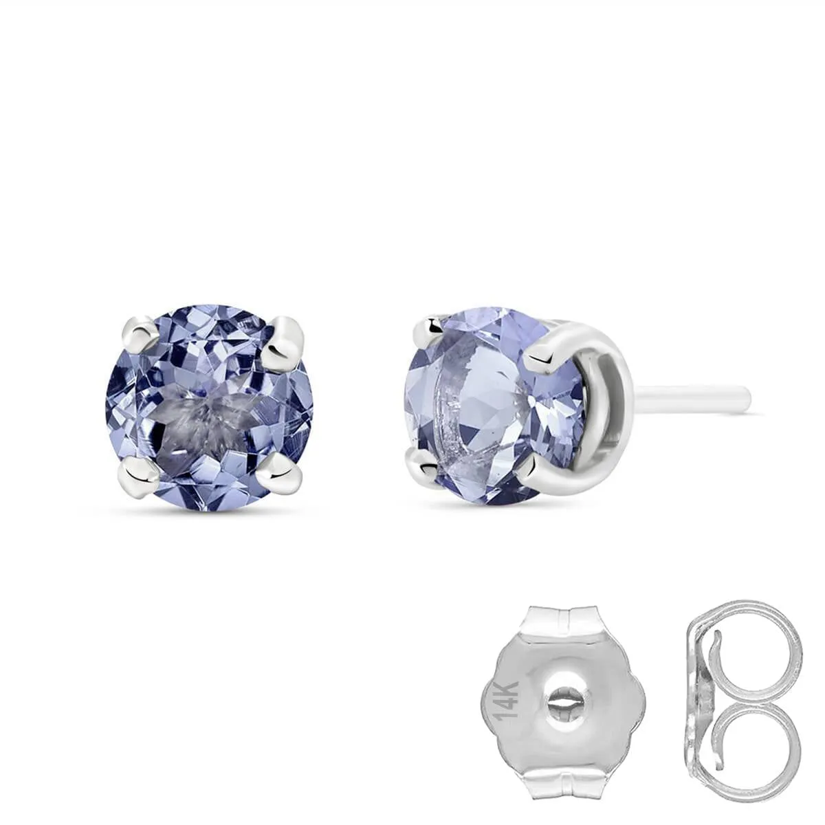 0.95 Carat 14K Solid White Gold Own Standard Tanzanite Earrings