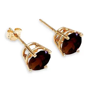 0.95 Carat 14K Solid Yellow Gold Two Worlds Garnet Earrings