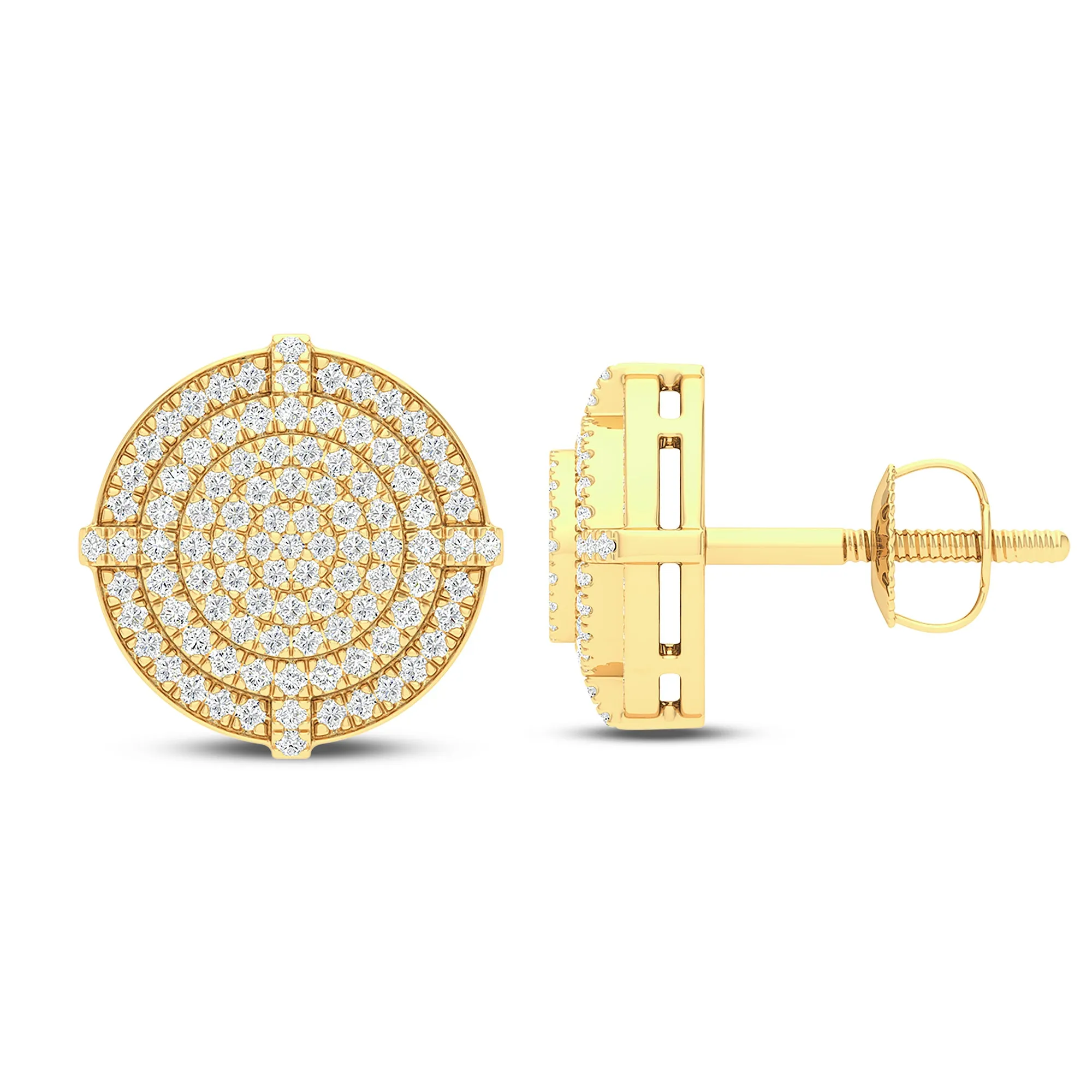 10 Karat Yellow Gold 0.33 Carat Diamond Round Earrings