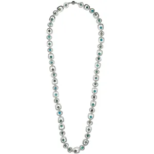 129-TURQ-LONG | MOD NECKLACE TURQUOISE LONG 36"