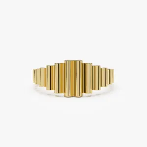 14K Bold Fluted Graduating Gold Ring