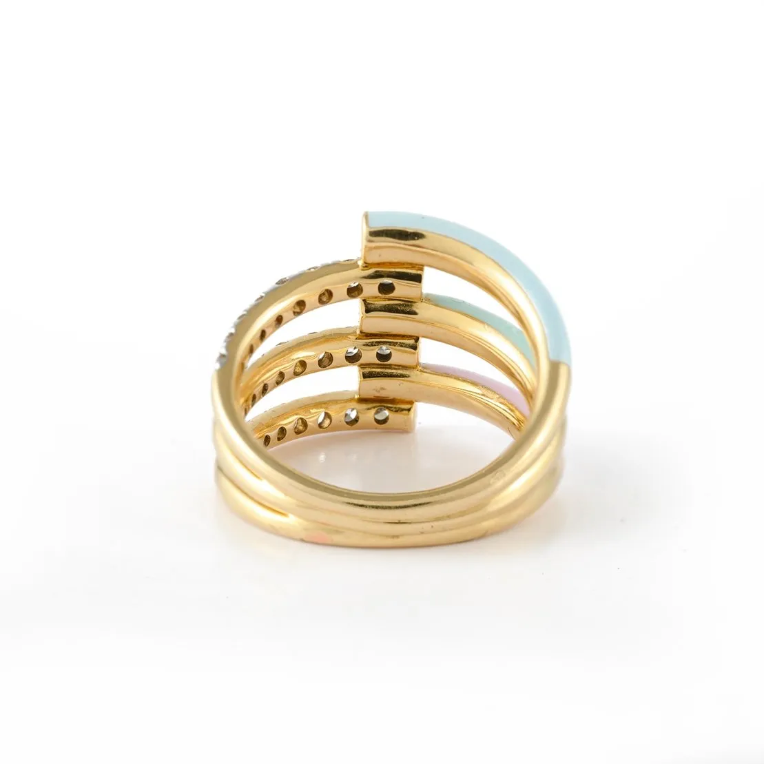 14K Gold Chunky Enamel Ring