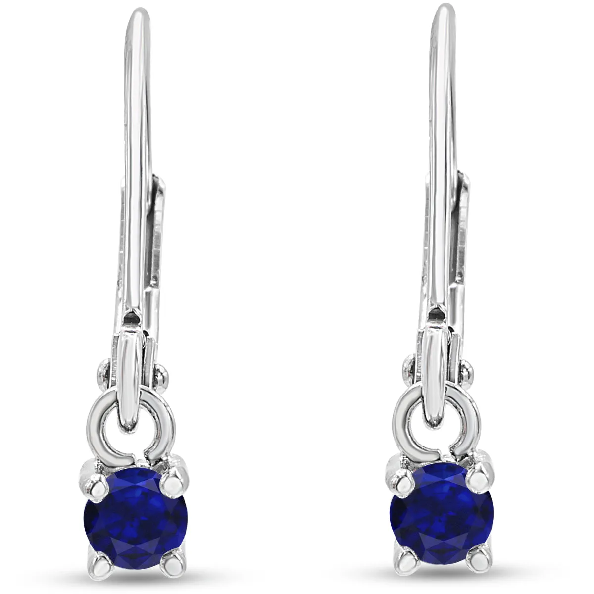 1/5 Carat Created Sapphire Leverback Earrings In Sterling Silver