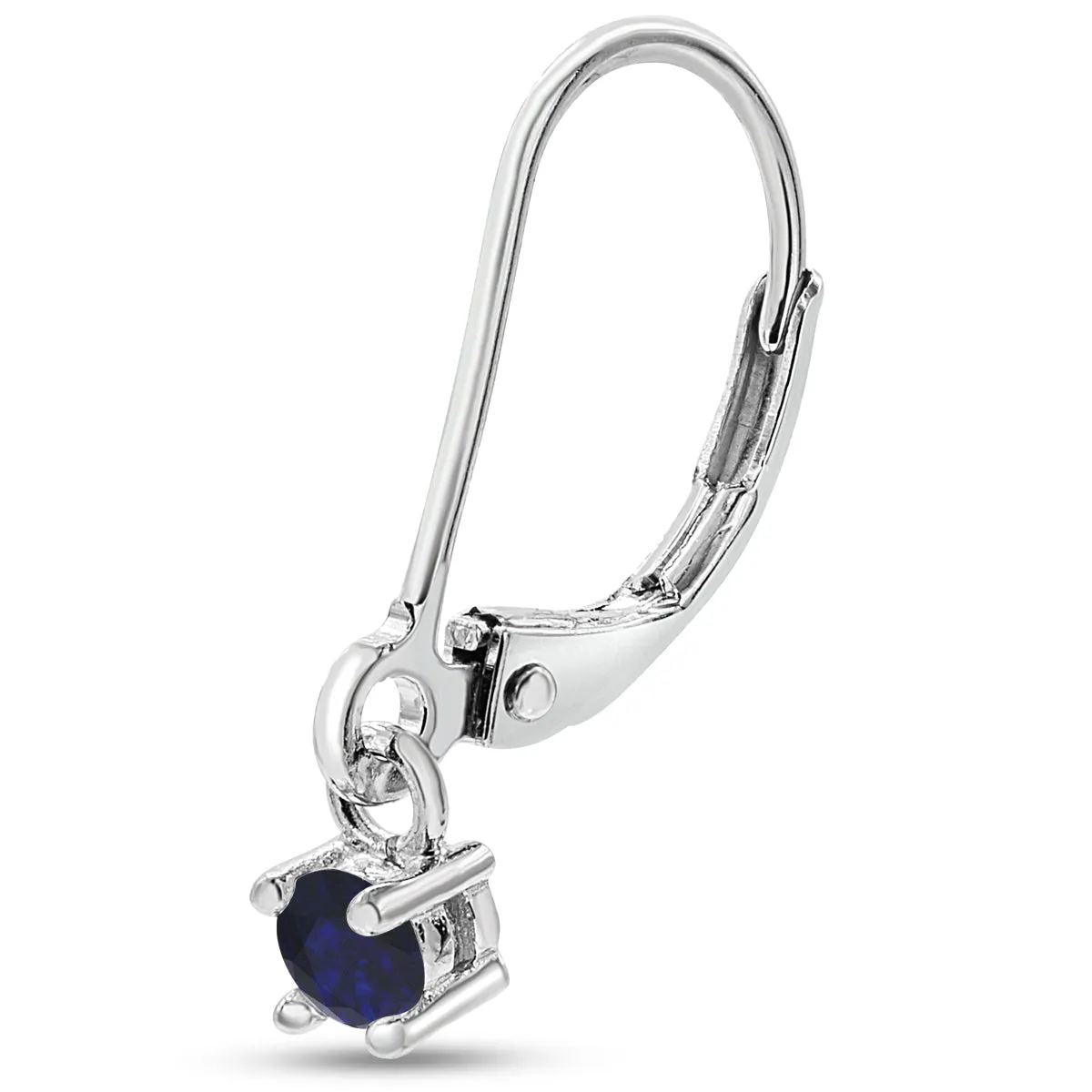 1/5 Carat Created Sapphire Leverback Earrings In Sterling Silver