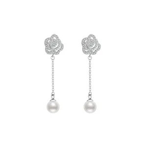 18K Solid Gold Freshwater Pearl Earrings KE00031 | GARDENS