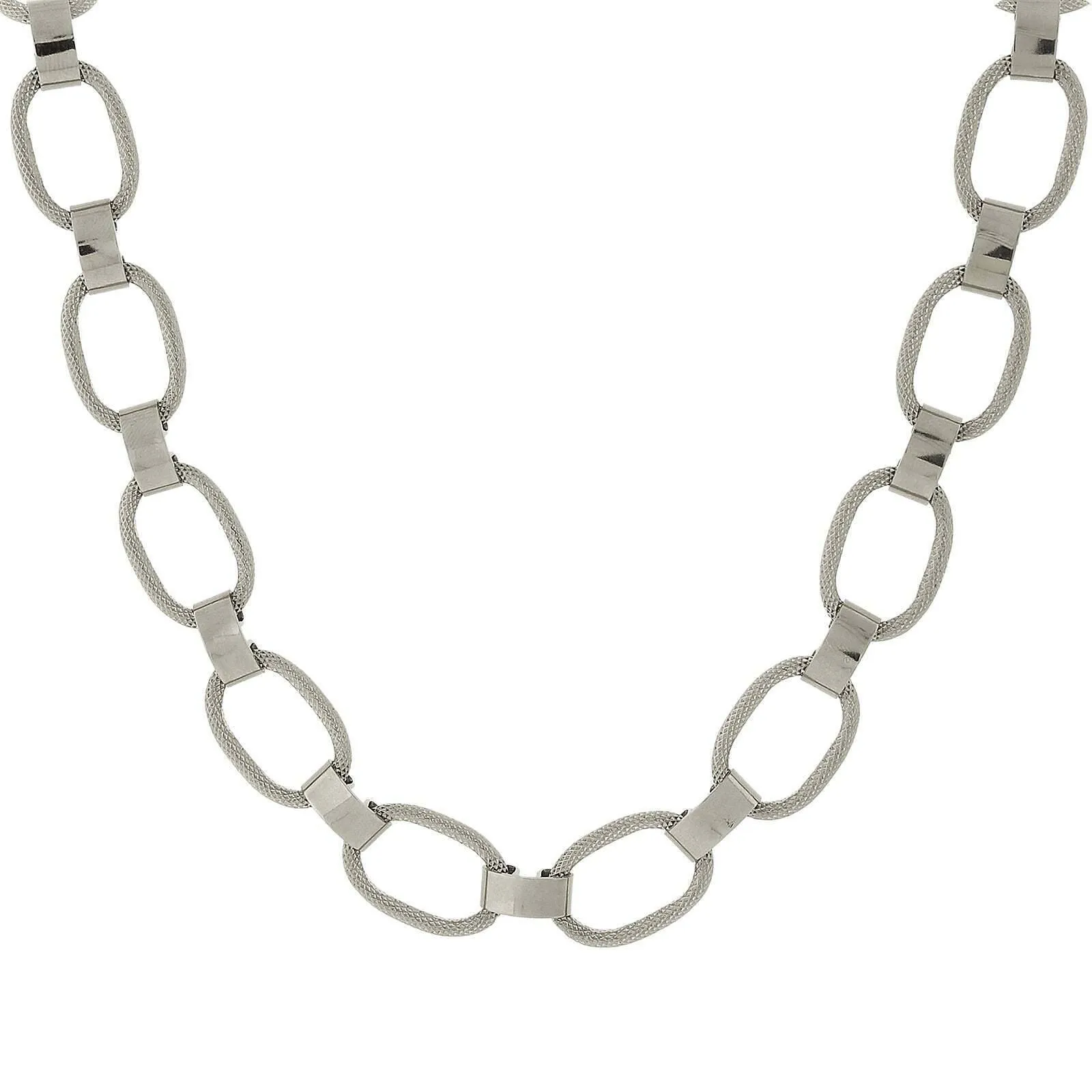 1928 Jewelry Classic Textured Link Necklace 18"