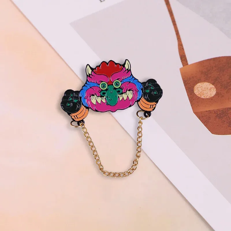 80s Nostalgia. My Pet Monsters
- Enamel Pin with Handcuff chain Badge
- Cartoon accessories