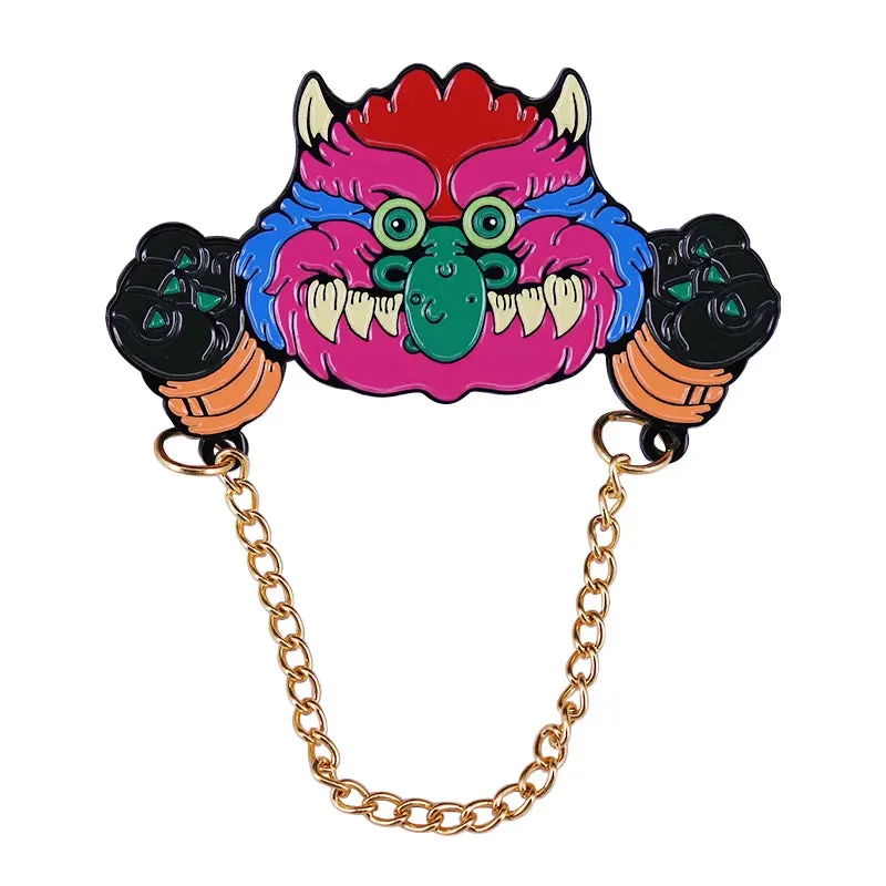 80s Nostalgia. My Pet Monsters
- Enamel Pin with Handcuff chain Badge
- Cartoon accessories