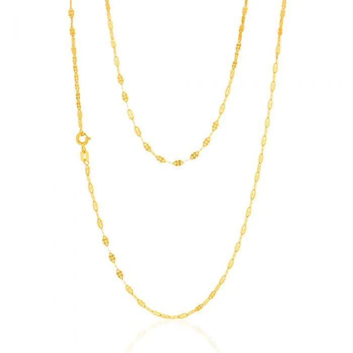 9ct Yellow Gold Silverfilled Fancy 40 Gauge 50cm Chain