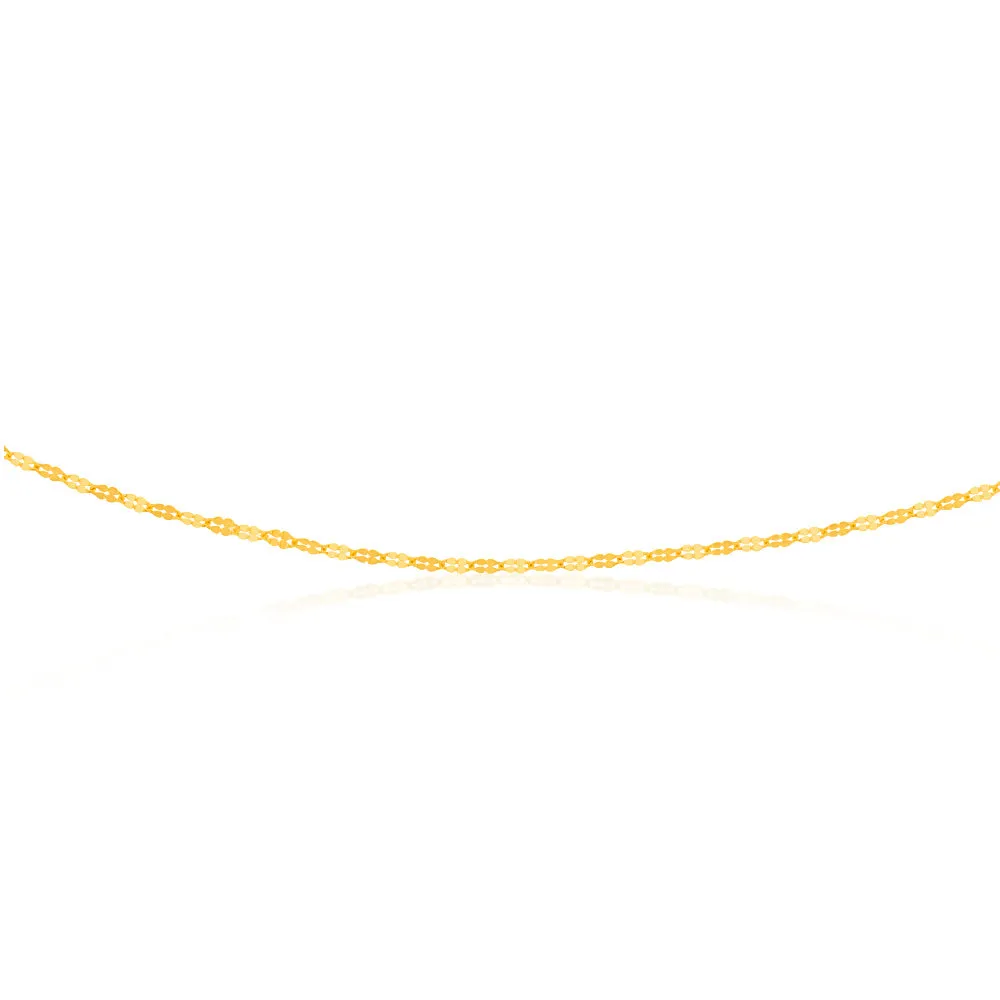 9ct Yellow Gold Silverfilled Fancy 40 Gauge 50cm Chain