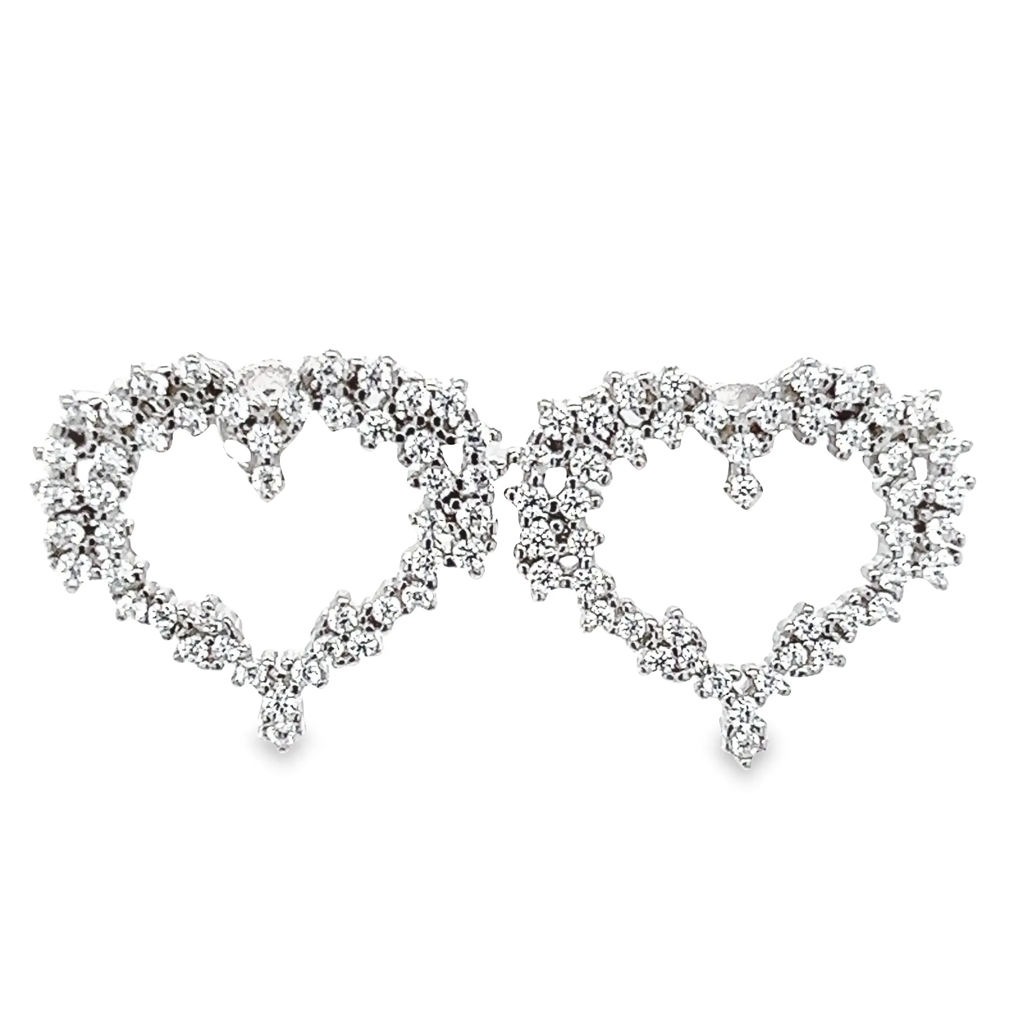 A778 Heart with CZ Post Earring