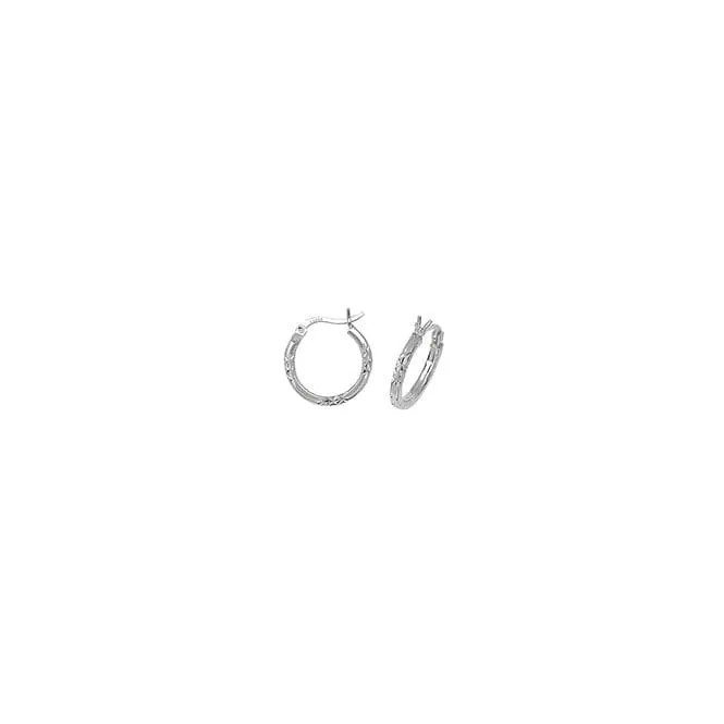 Acotis Silver Hoop Earrings Dia Cut G5722