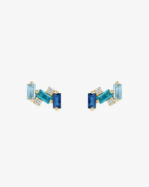 Amalfi Burst Blue Ombre Studs