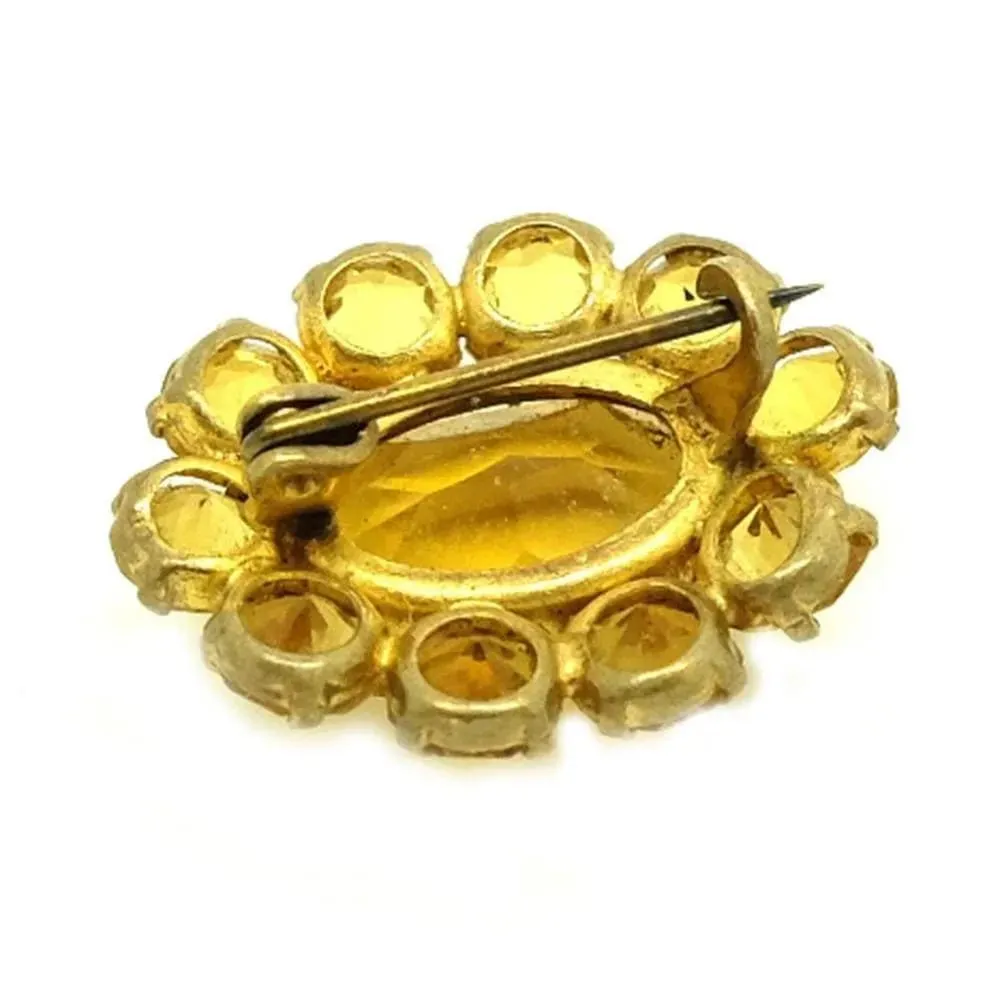 Antique Edwardian Orange Glass Brooch