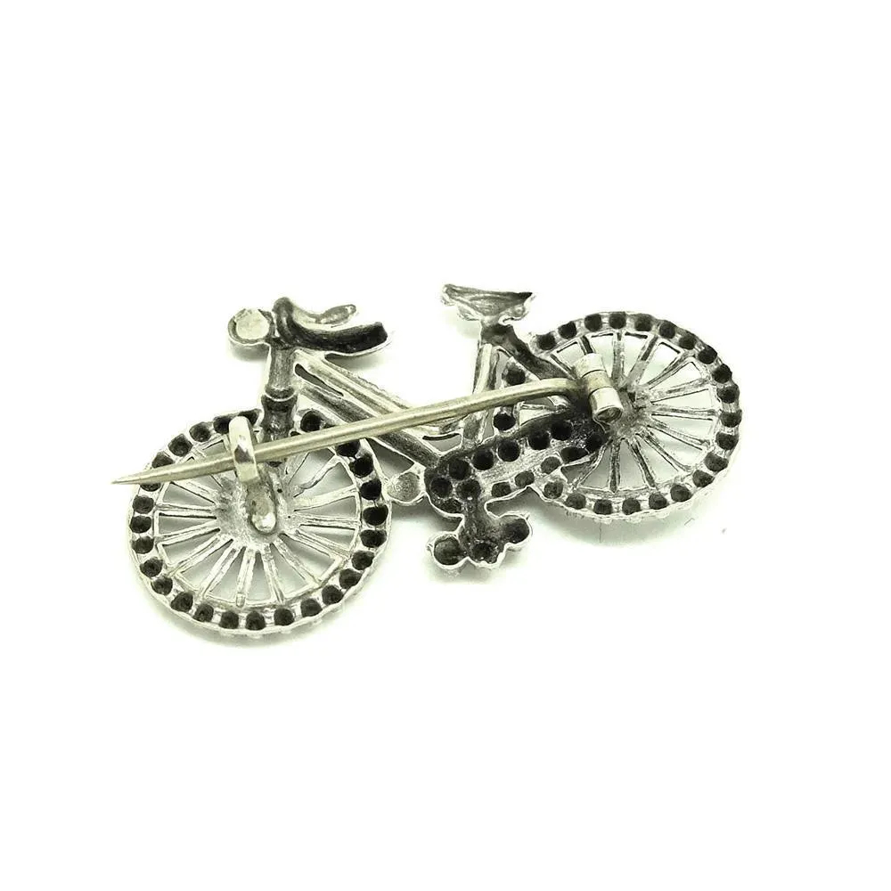 Antique Victorian 1897 Sterling Silver Bicycle Brooch