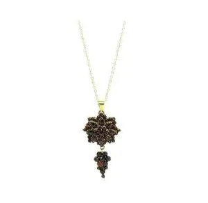 Antique Victorian Garnet Silver Gilt Necklace