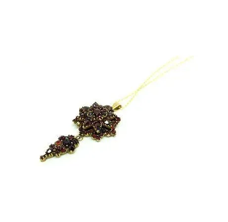 Antique Victorian Garnet Silver Gilt Necklace