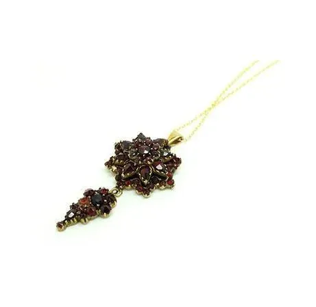 Antique Victorian Garnet Silver Gilt Necklace