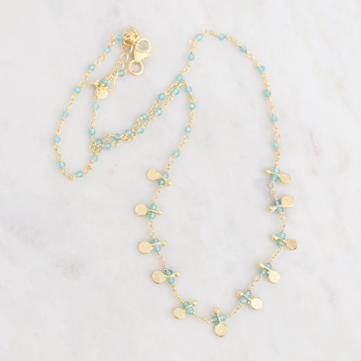 Aqua Chaldecony Egyptian Gold Nekclace