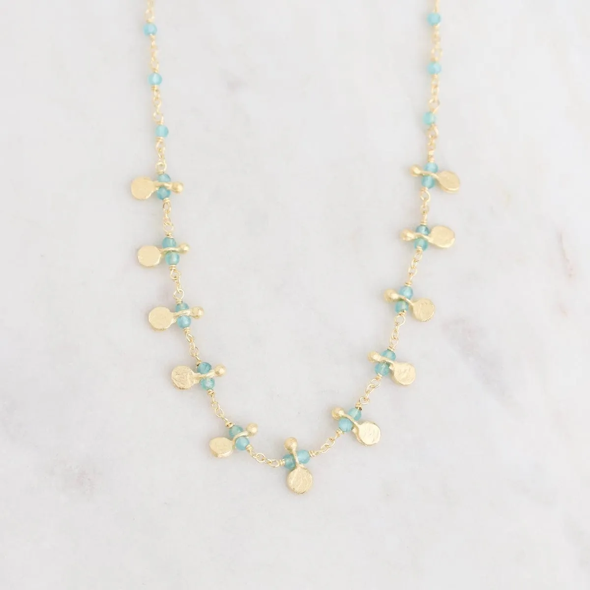 Aqua Chaldecony Egyptian Gold Nekclace