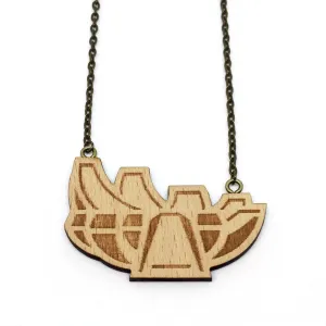 ArtScience Museum Wood Pendant Necklace