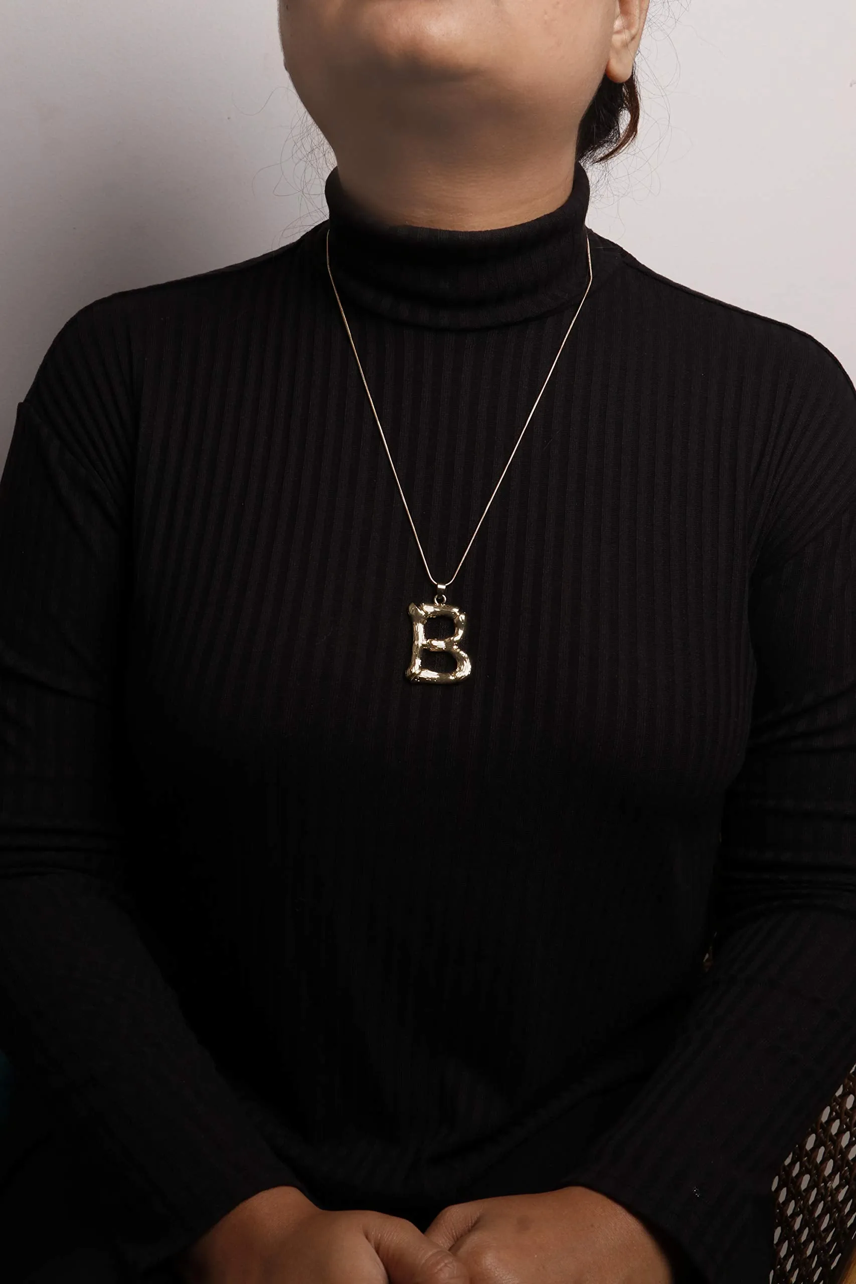 B Initial Pendant Necklace