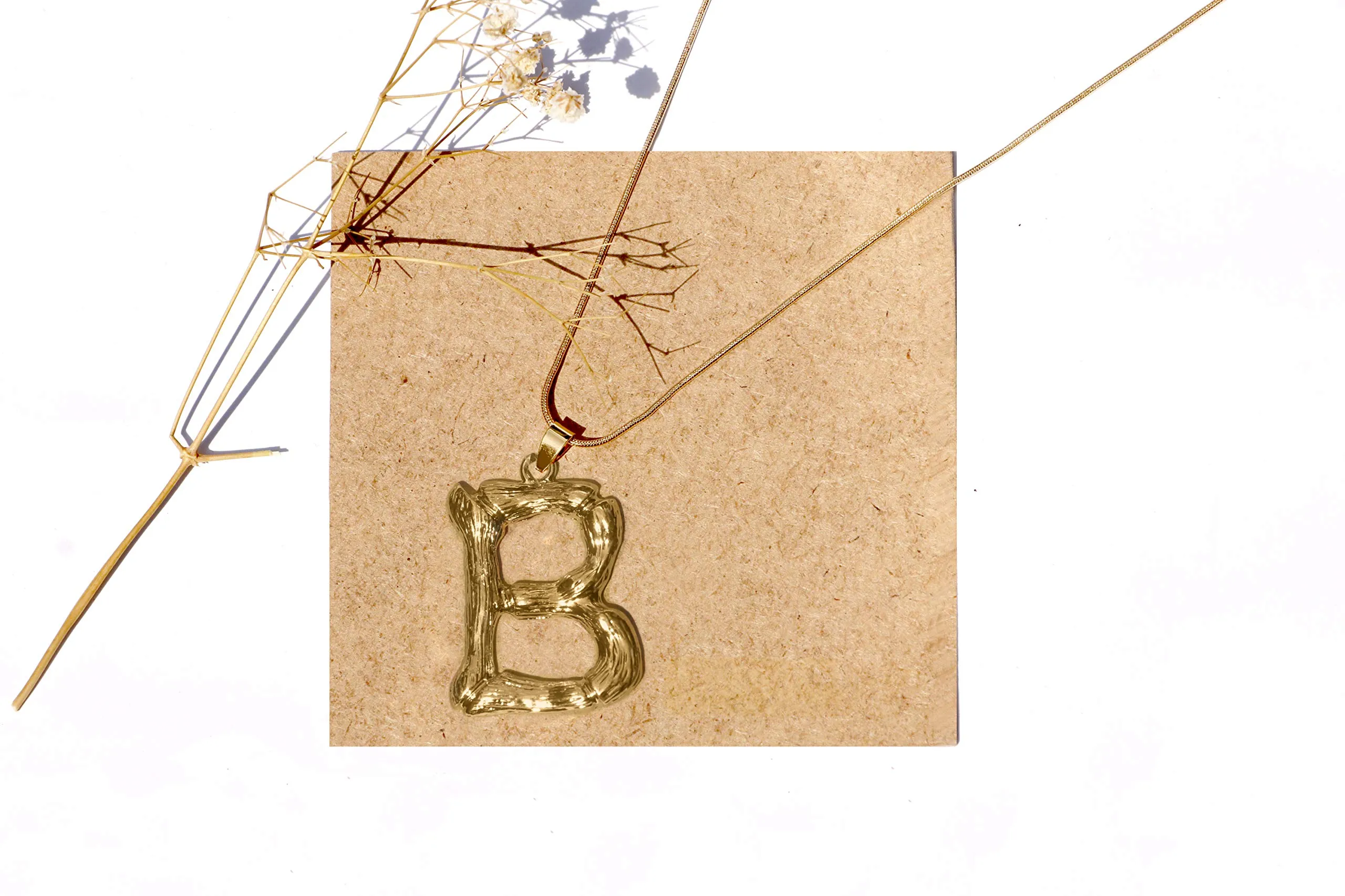 B Initial Pendant Necklace