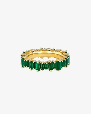 Bold Emerald Eternity Band