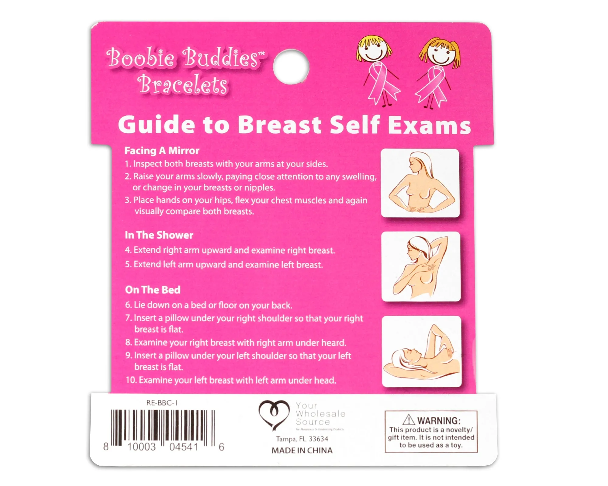 Boobie Buddies Breast Cancer Bracelets Cards