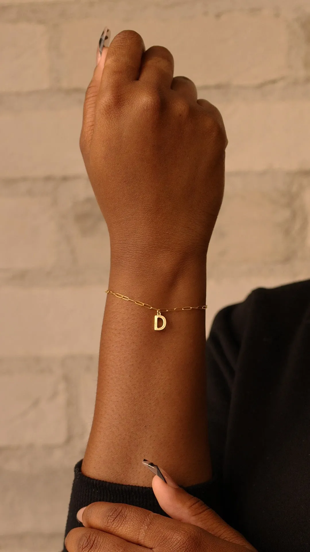 Capital Letter Charm   Paperclip Bracelet