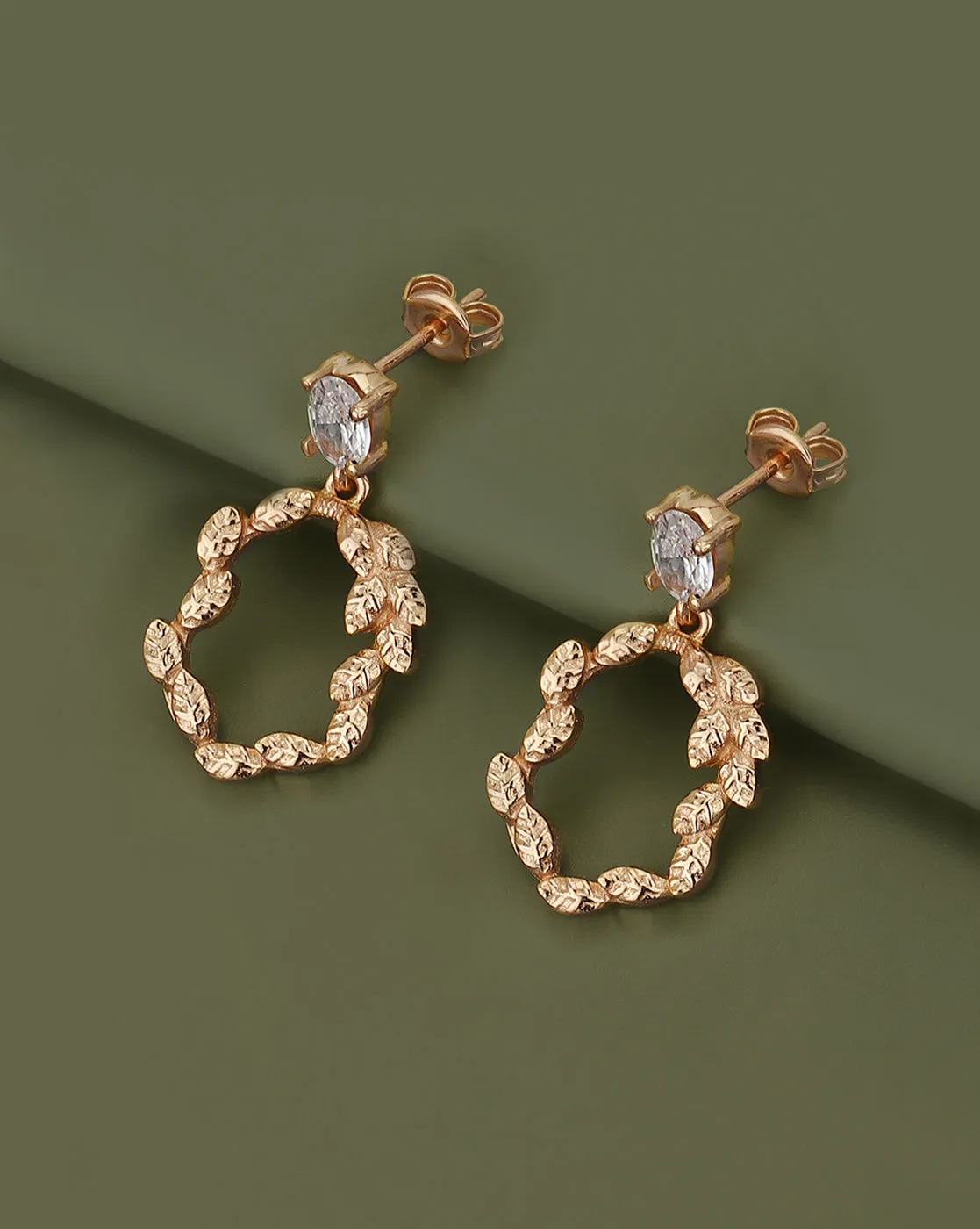 Carlton London 18Kt Rose Gold Plated Contemporary Drop Earring