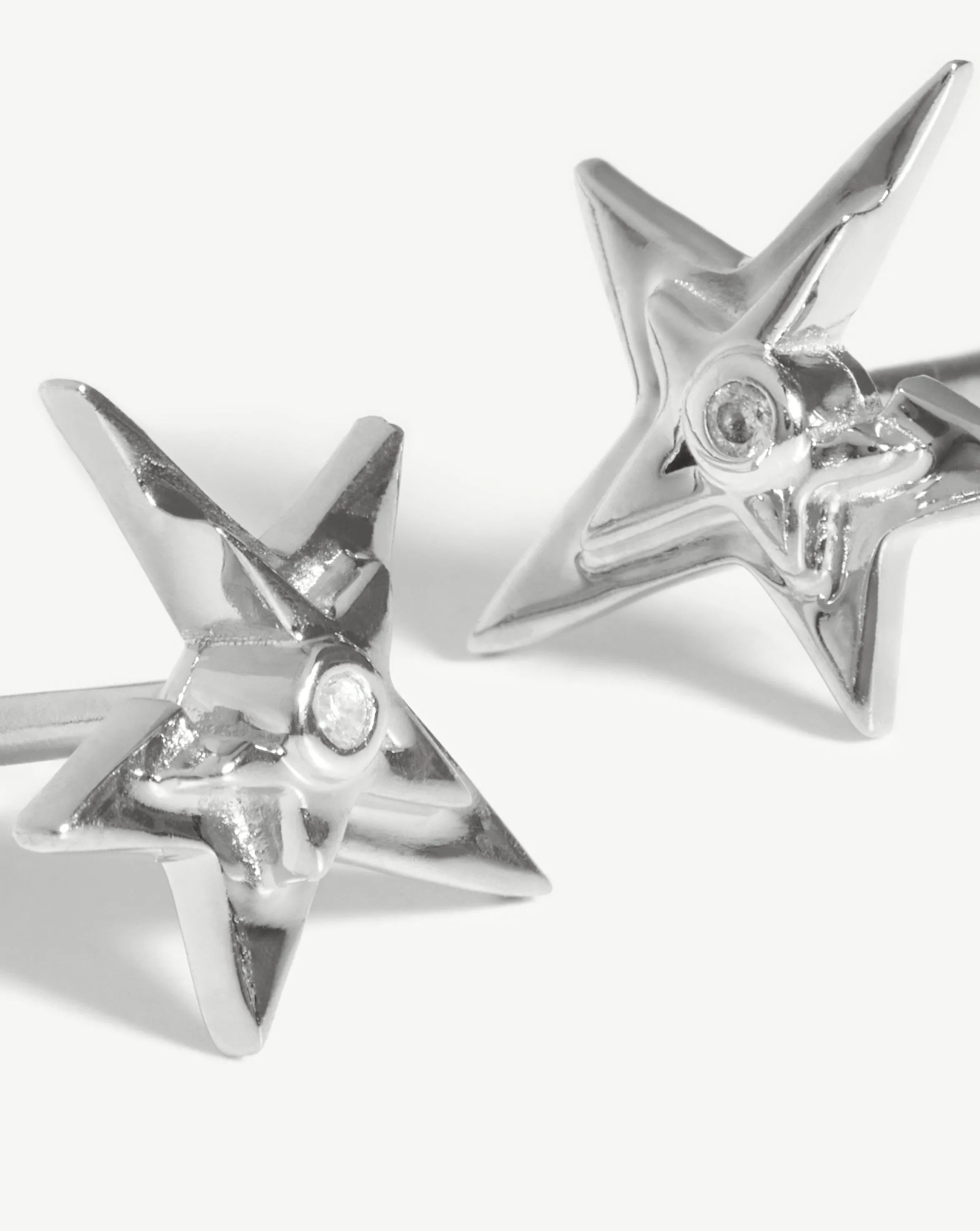 Celestial Single Stone Star Stud Earrings | Sterling Silver/Cubic Zirconia