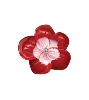 Classic Hardware Red & Pink Retrolite Flower Pin