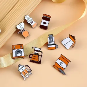 Classic Style Pin Printing Alloy Enamel Unisex Brooches