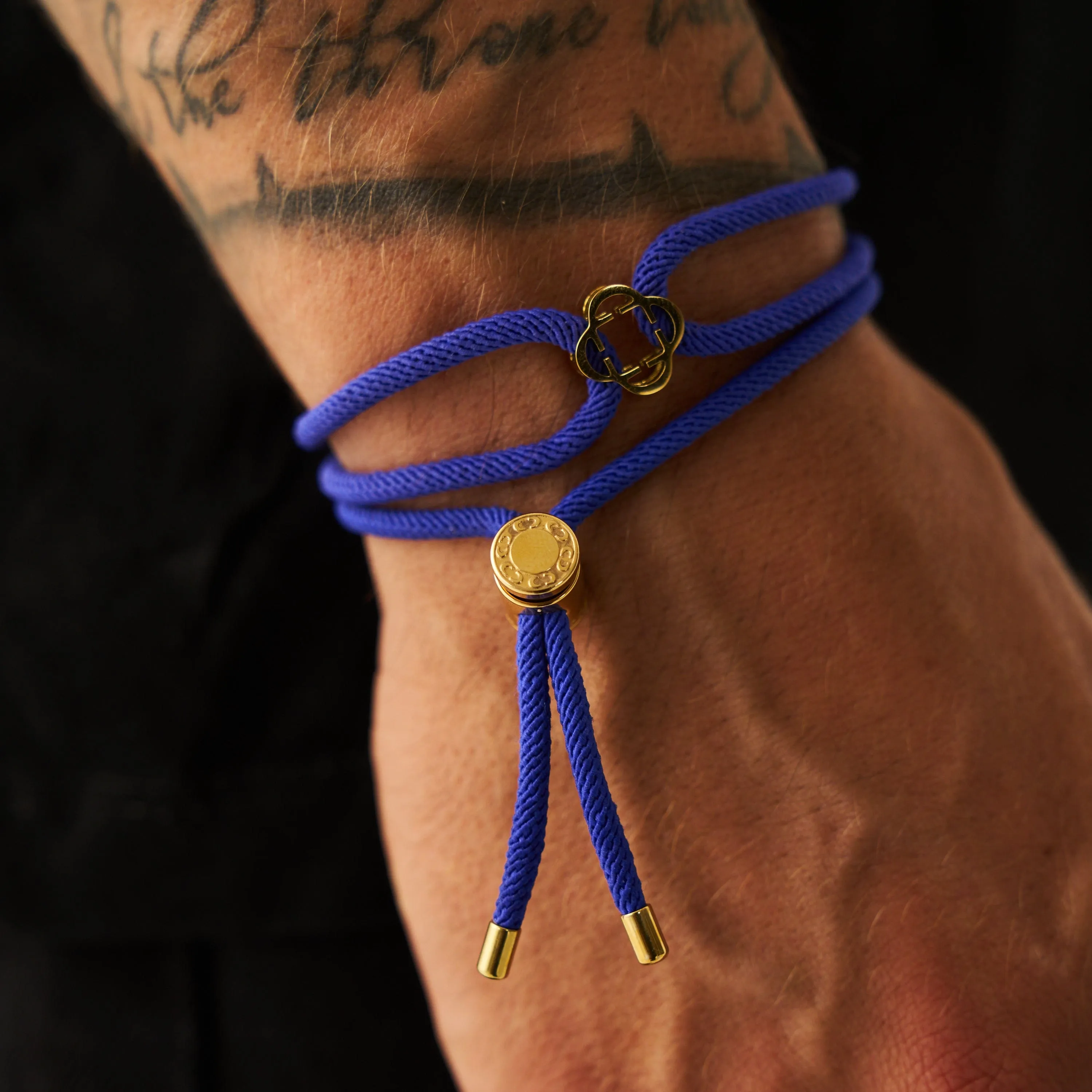 Cobalt Blue Cord Bracelet (Gold)