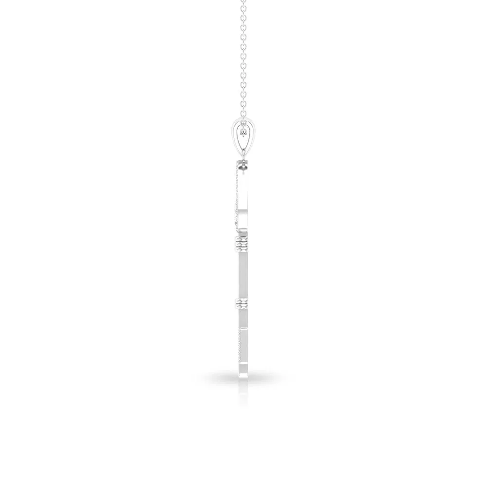 Contemporary Key Pendant Necklace with Zircon