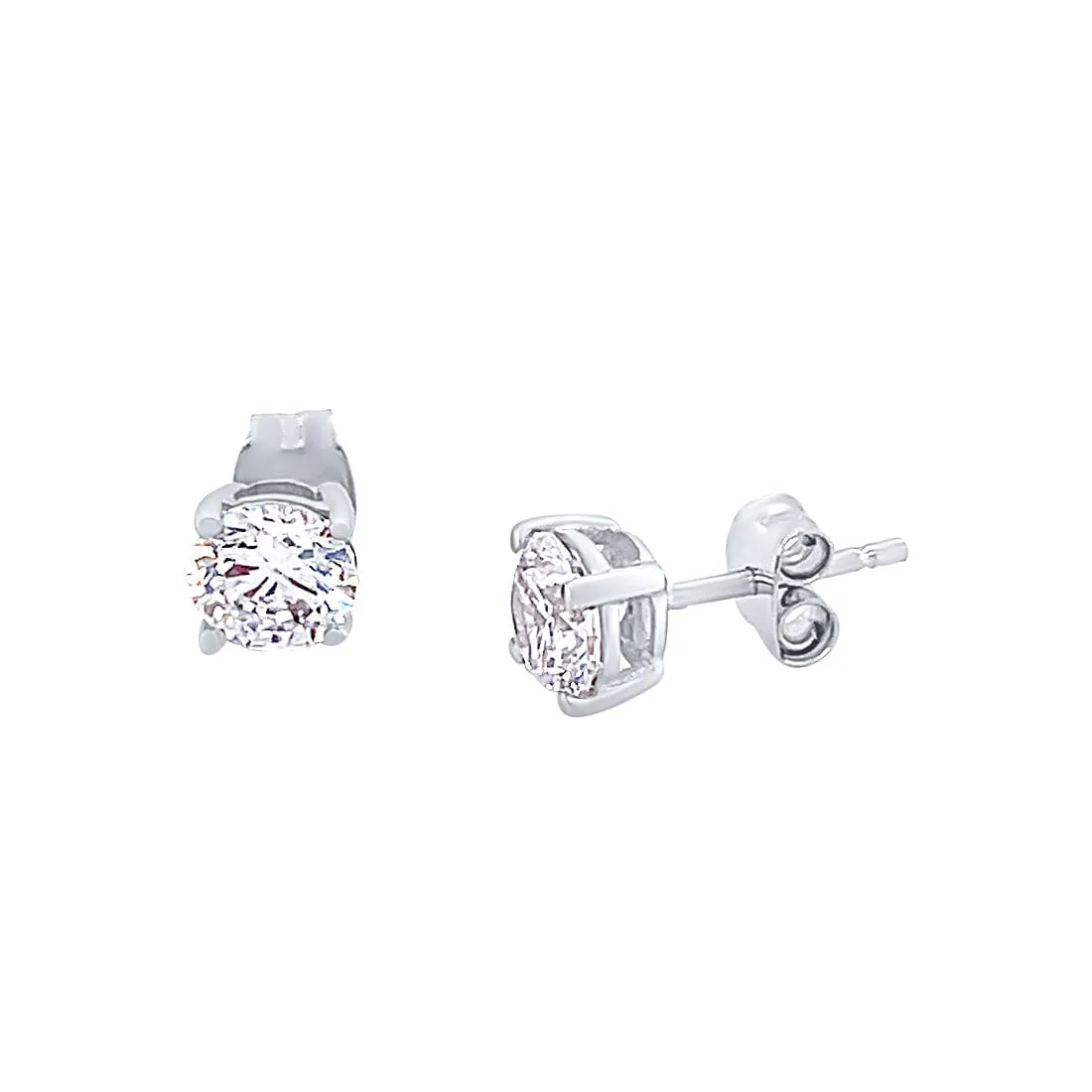 Cubic Zirconia 5mm Claw Stud Earrings in 9ct White Gold