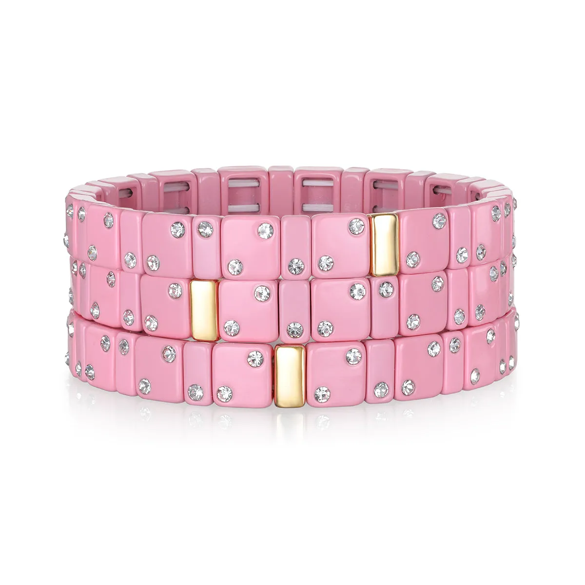 CZ Enamel Bracelet-Pink