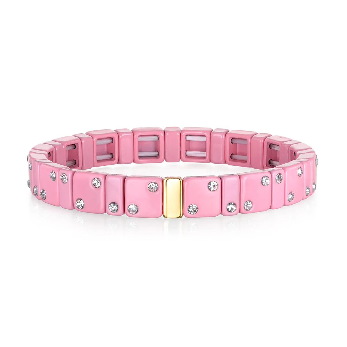 CZ Enamel Bracelet-Pink