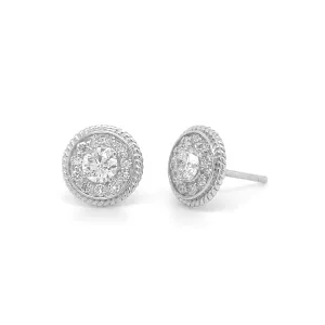 Deco Round Diamond Stud Earring E003