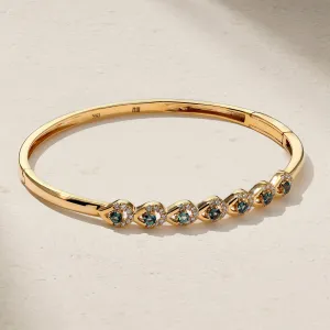 Dewdrop Alexandrite and Diamond Line Bangle