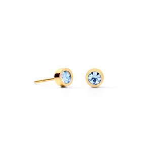 Earrings Sparkling Dot gold light blue