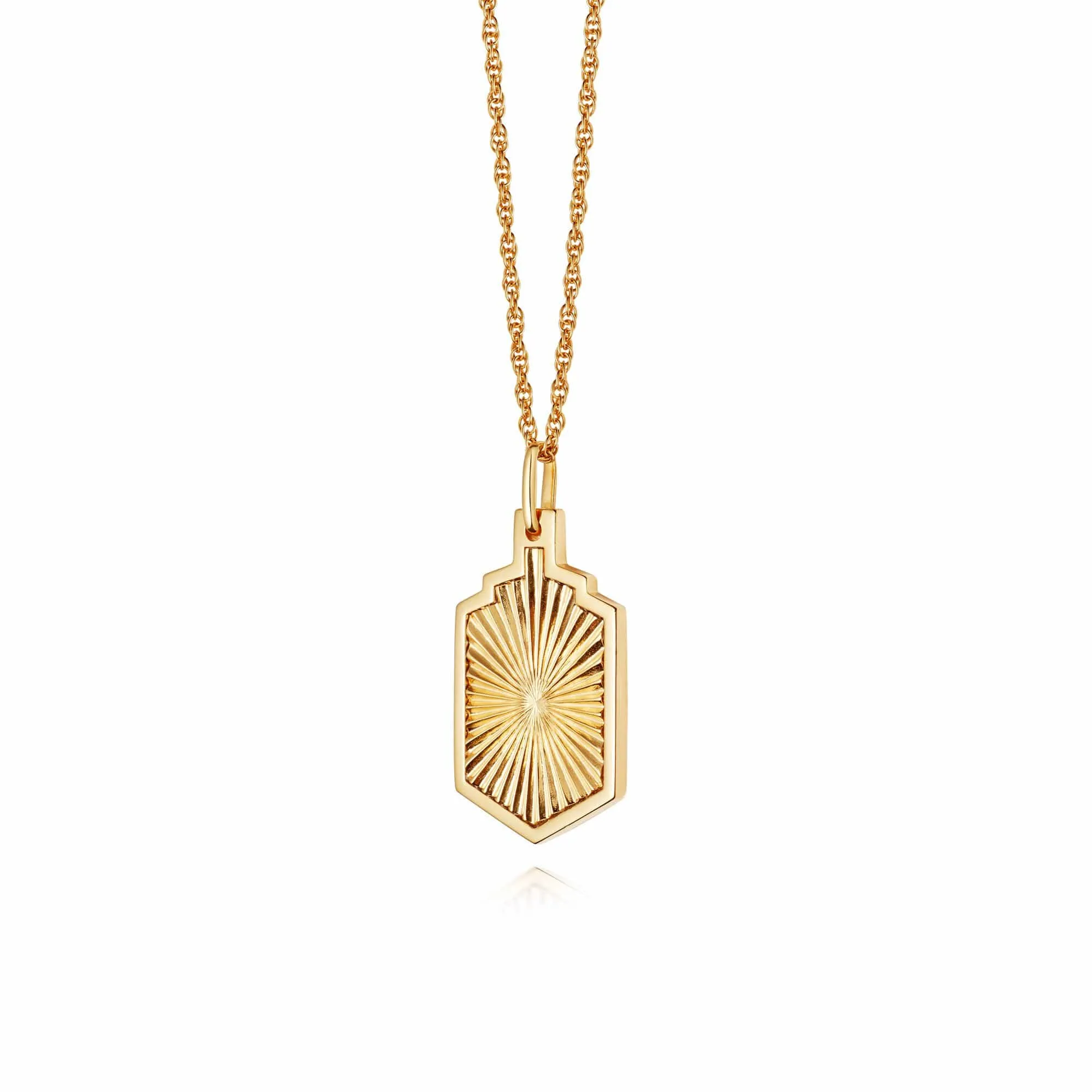 Estée Lalonde Sunburst Shield Necklace 18Ct Gold Plate