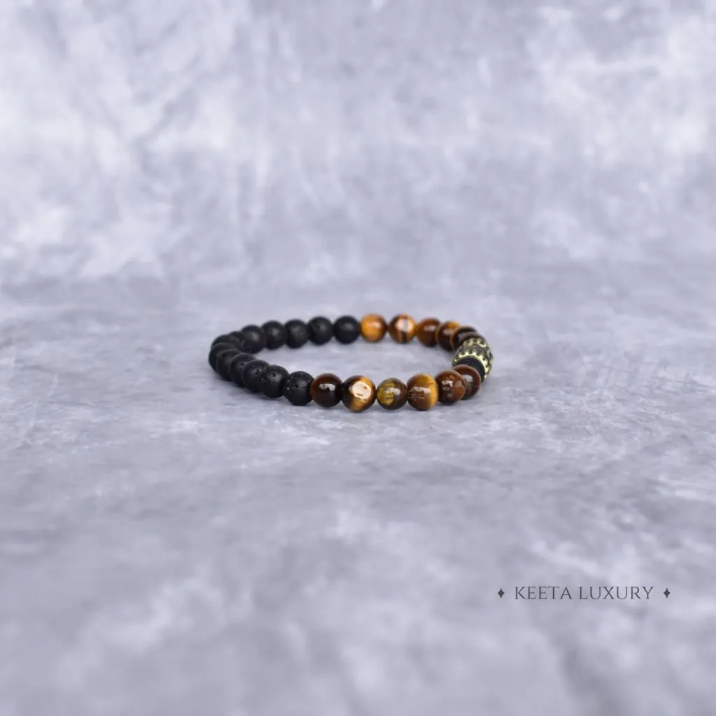 Eye Logic - Tiger Eye and Lava Beads Bracelet