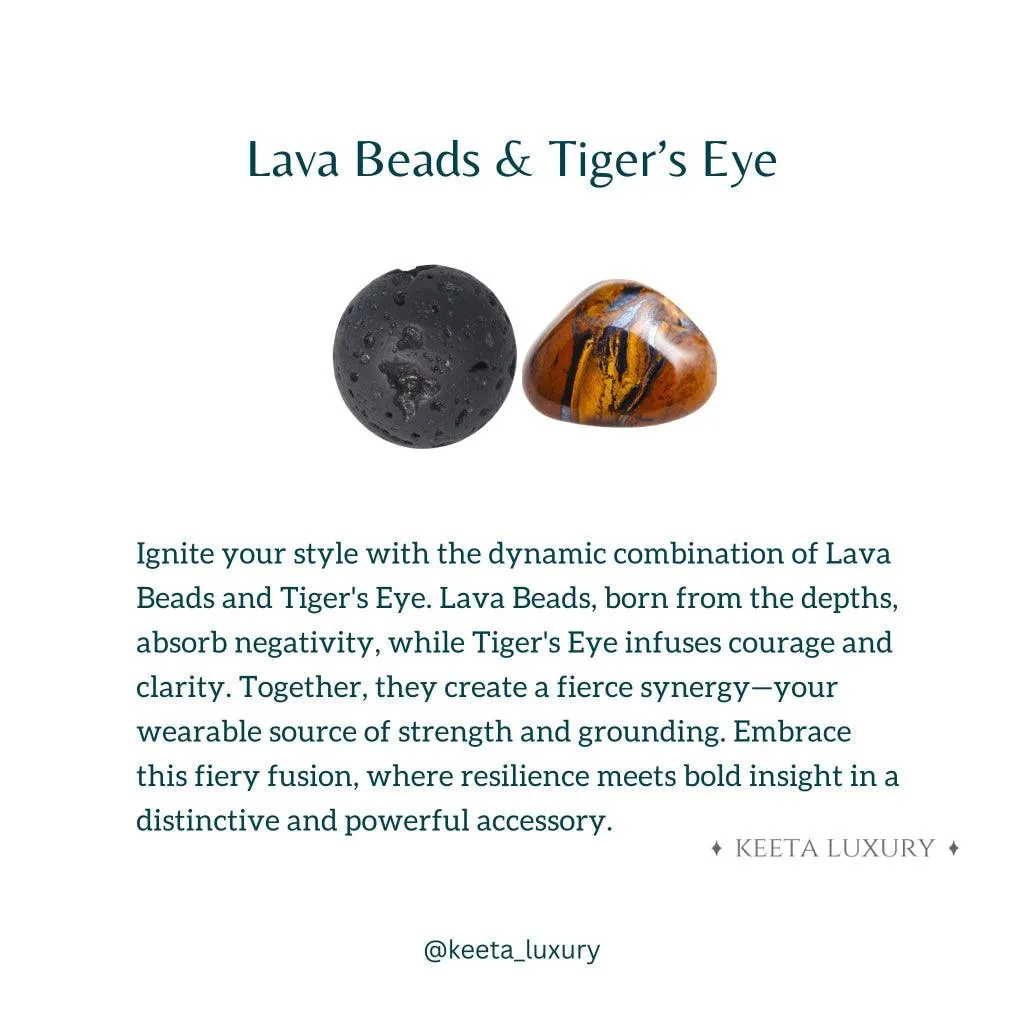 Eye Logic - Tiger Eye and Lava Beads Bracelet