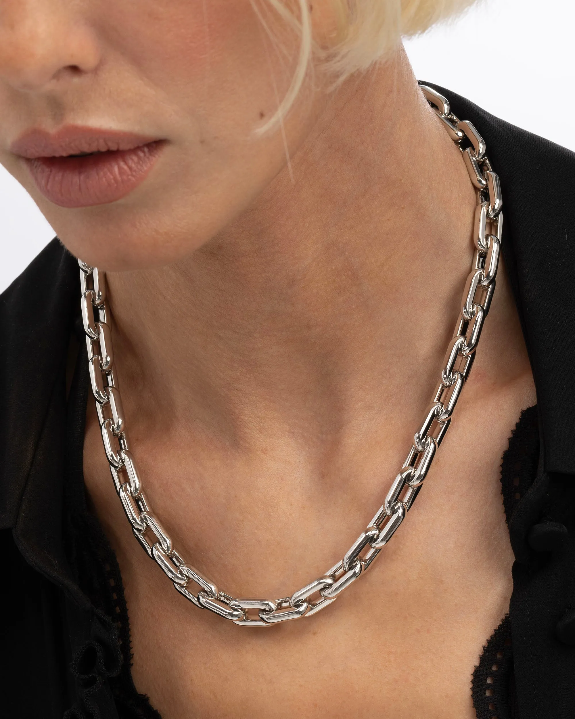 Frankie Chain Necklace 18" - Silver