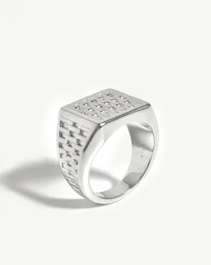 Fused Woven Square Signet Ring | Sterling Silver