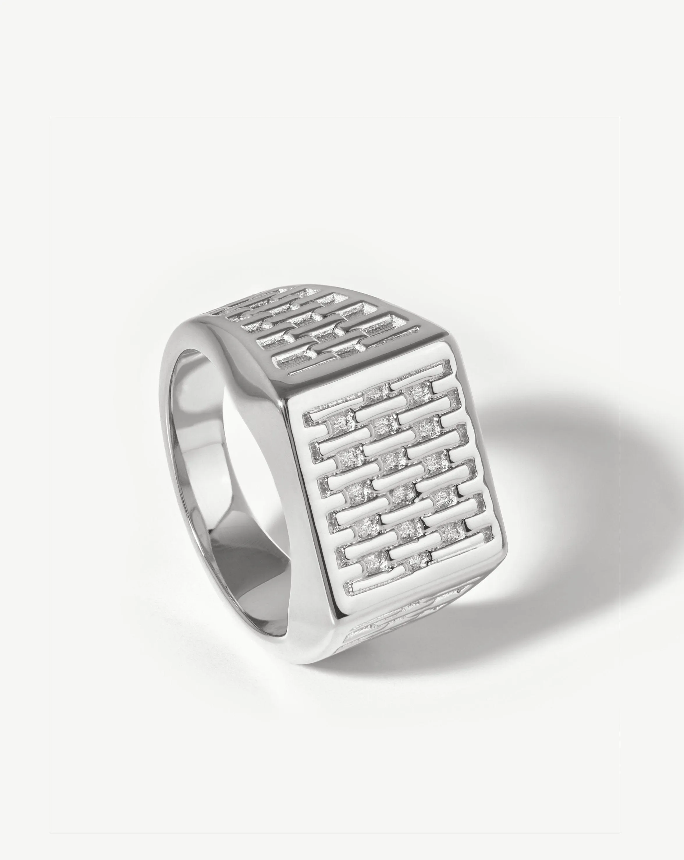 Fused Woven Square Signet Ring | Sterling Silver