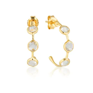 Georgini Kiklo White Topaz Gold Hoop Earrings