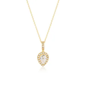 Georgini Luxe Gold Plated Sterling Silver Zirconia Splendore Pendant On Chain